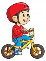 Мультфильм мальчик езда на велосипеде | Премиум векторы